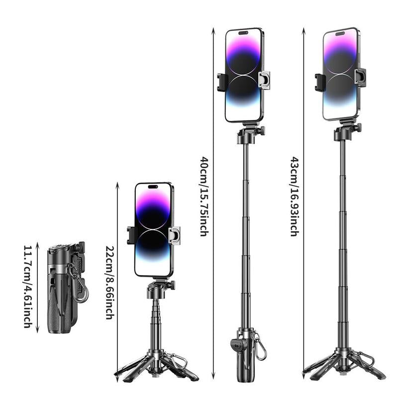 Portable Selfie Stick, Retractable Phone Selfie Stick with Remote Control for Live Streaming, Vlogging, Travel, Outdoor, Electronics Accessories, Tripod Stabilizer, Camera Accessories