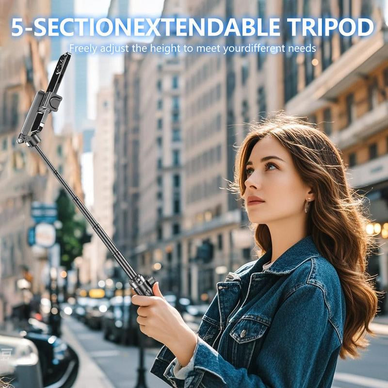 Portable Selfie Stick, Retractable Phone Selfie Stick with Remote Control for Live Streaming, Vlogging, Travel, Outdoor, Electronics Accessories, Tripod Stabilizer, Camera Accessories