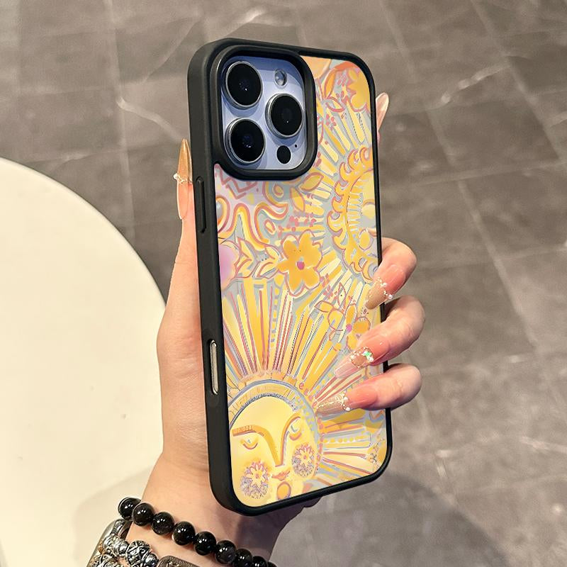 Chic Magnetic Case for Iphone11/12/13/14/15/16/Promax Sun Totem Magsafe Ready, Anti-Slip, Ultra Thin | Aesthetic Touch for Daily Use