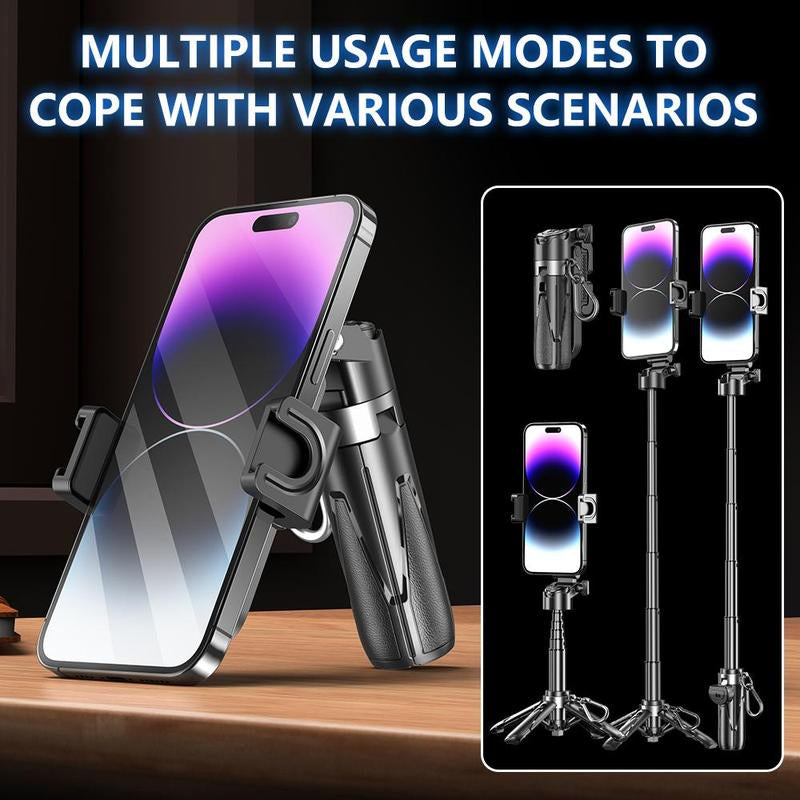 Portable Selfie Stick, Retractable Phone Selfie Stick with Remote Control for Live Streaming, Vlogging, Travel, Outdoor, Electronics Accessories, Tripod Stabilizer, Camera Accessories