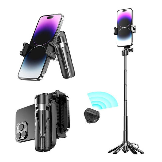 Portable Selfie Stick, Retractable Phone Selfie Stick with Remote Control for Live Streaming, Vlogging, Travel, Outdoor, Electronics Accessories, Tripod Stabilizer, Camera Accessories