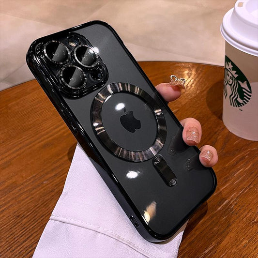 Plating Soft TPU Full Lens Protect Case for Iphone 16 15 14 13 12 11 Pro Max plus Magsafe Magnetic Wireless Charging Clear Cover
