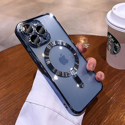 Plating Soft TPU Full Lens Protect Case for Iphone 16 15 14 13 12 11 Pro Max plus Magsafe Magnetic Wireless Charging Clear Cover