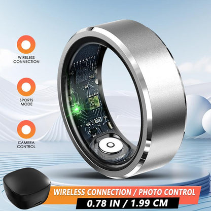 Fashionable Smart Ring with Gesture Control, Remote Camera Control, Multifunctional IP68 Waterproof Sports Ring with Multiple Sports Modes Pedometer Wearable Device Gifts for Women Men