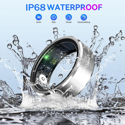 Fashionable Smart Ring with Gesture Control, Remote Camera Control, Multifunctional IP68 Waterproof Sports Ring with Multiple Sports Modes Pedometer Wearable Device Gifts for Women Men
