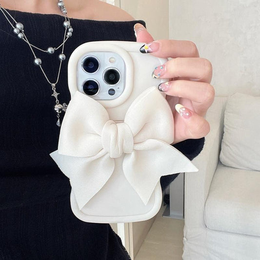 Cute Bow Decor Phone Case, Anti-Slip & Anti-Drop Phone Protective Cover, Shockproof Phone Accessories Compatible with Iphone 16 15 14 13 12 11 & Samsung S21-S25 Pro plus FE Ultra, Cellphone Protector