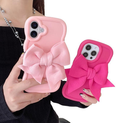 Cute Bow Decor Phone Case, Anti-Slip & Anti-Drop Phone Protective Cover, Shockproof Phone Accessories Compatible with Iphone 16 15 14 13 12 11 & Samsung S21-S25 Pro plus FE Ultra, Cellphone Protector