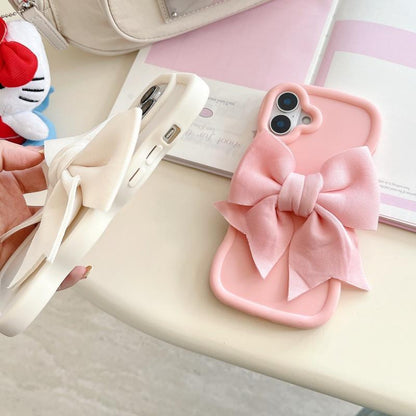 Cute Bow Decor Phone Case, Anti-Slip & Anti-Drop Phone Protective Cover, Shockproof Phone Accessories Compatible with Iphone 16 15 14 13 12 11 & Samsung S21-S25 Pro plus FE Ultra, Cellphone Protector