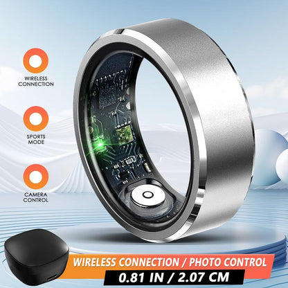 Fashionable Smart Ring with Gesture Control, Remote Camera Control, Multifunctional IP68 Waterproof Sports Ring with Multiple Sports Modes Pedometer Wearable Device Gifts for Women Men